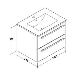 Verona 2 Drawer Wall Hung Vanity Unit 600mm Wide - White 6 Verona 2 Drawer Wall Hung Vanity Unit 600mm Wide - White -Comfort Bathroom Store 17507253 2