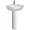 Vitra S50 Corner Basin And Full Pedestal 565mm Wide 1 Tap Hole 1 Vitra S50 Corner Basin And Full Pedestal 565mm Wide 1 Tap Hole -Comfort Bathroom Store 17509546 1
