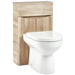Orbit Contour Back To Wall WC Unit 500mm Wide - Driftwood -Comfort Bathroom Store 17686913 3