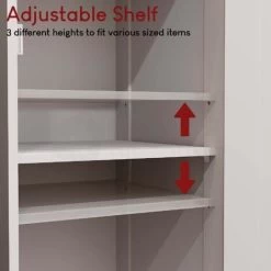 Liano 2 Door Tallboy Freestanding Bathroom Cabinet Cupboard, White -Comfort Bathroom Store 17766981 4