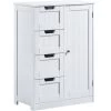 Priano 4 Drawer 1 Door Freestanding Cabinet Bathroom Storage Cupboard, White -Comfort Bathroom Store 17766983 1