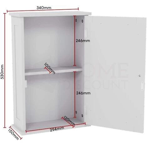 Priano 1 Door Bathroom Cabinet Mirrored Wall Mounted Cabinet, White 5 Priano 1 Door Bathroom Cabinet Mirrored Wall Mounted Cabinet, White - Image 3