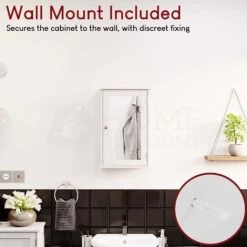 Priano 1 Door Bathroom Cabinet Mirrored Wall Mounted Cabinet, White 10 Priano 1 Door Bathroom Cabinet Mirrored Wall Mounted Cabinet, White -Comfort Bathroom Store 17766984 4