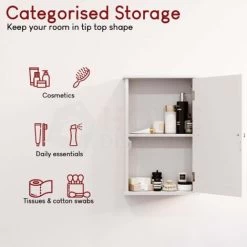 Priano 1 Door Bathroom Cabinet Mirrored Wall Mounted Cabinet, White 11 Priano 1 Door Bathroom Cabinet Mirrored Wall Mounted Cabinet, White -Comfort Bathroom Store 17766984 5