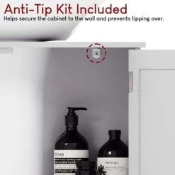 Priano 2 Door Under Sink Cabinet Bathroom Cupboard Storage Unit, White -Comfort Bathroom Store 17766987 5