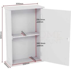 Priano 1 Door Bathroom Cabinet Wall Mounted Cabinet, White -Comfort Bathroom Store 17766988 3