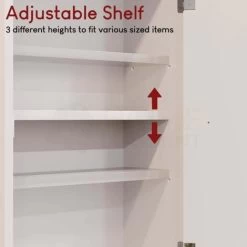 Priano 1 Door Bathroom Cabinet Wall Mounted Cabinet, White -Comfort Bathroom Store 17766988 4