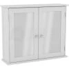 Priano 2 Door Bathroom Cabinet Mirrored Wall Mounted Cabinet, White