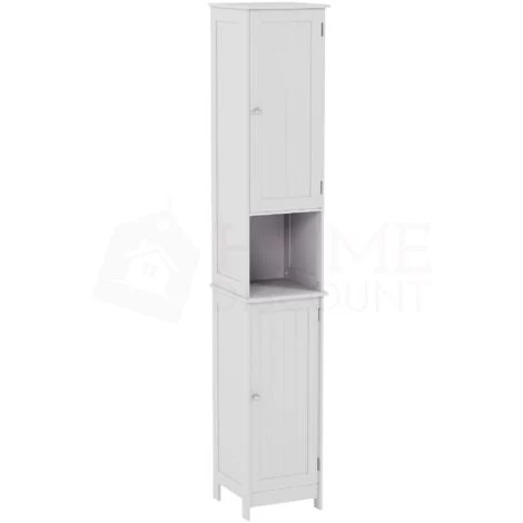 Priano 2 Door Tallboy Freestanding Bathroom Cabinet Cupboard, White 3 Priano 2 Door Tallboy Freestanding Bathroom Cabinet Cupboard, White