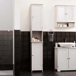 Priano 2 Door Tallboy Freestanding Bathroom Cabinet Cupboard, White 8 Priano 2 Door Tallboy Freestanding Bathroom Cabinet Cupboard, White -Comfort Bathroom Store 17766992 2