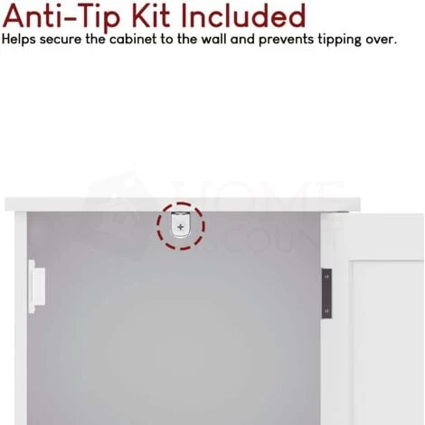 Priano 2 Door Tallboy Freestanding Bathroom Cabinet Cupboard, White 7 Priano 2 Door Tallboy Freestanding Bathroom Cabinet Cupboard, White - Image 5