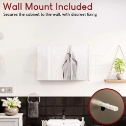 Tiano 3 Door Bathroom Cabinet Stainless Steel Mirrored Wall Mounted Cupboard -Comfort Bathroom Store 17766994 4