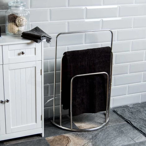 3 Tier Towel Stand Curved Steel Bathroom Drying Rack 6 3 Tier Towel Stand Curved Steel Bathroom Drying Rack - Image 4