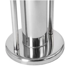 Toilet Brush & Paper Holder With Round Base Tissue Roll Storage, Silver -Comfort Bathroom Store 17767217 4