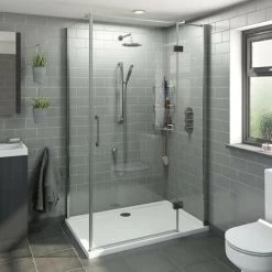 Mode Cooper 8mm Hinged Shower Enclosure With Stone Tray 900 X 760