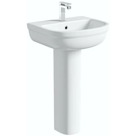 Orchard Elsdon 1 Tap Hole Full Pedestal Basin 500mm 3 Orchard Elsdon 1 Tap Hole Full Pedestal Basin 500mm