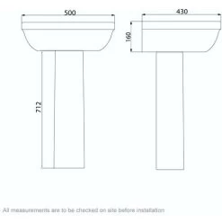 Orchard Elsdon 1 Tap Hole Full Pedestal Basin 500mm 9 Orchard Elsdon 1 Tap Hole Full Pedestal Basin 500mm -Comfort Bathroom Store 17787204 3