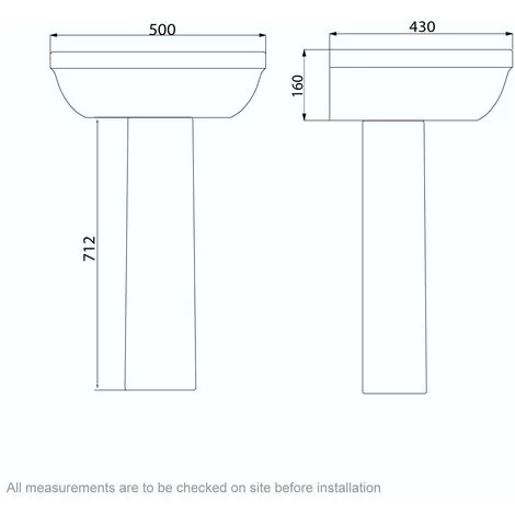 Orchard Elsdon 1 Tap Hole Full Pedestal Basin 500mm 5 Orchard Elsdon 1 Tap Hole Full Pedestal Basin 500mm - Image 3