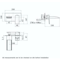 Mode Cooper Waterfall Wall Mounted Bath Mixer Tap -Comfort Bathroom Store 17787905 3