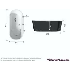 Mode Tate Black Freestanding Bath 1500 X 700 9 Mode Tate Black Freestanding Bath 1500 X 700 -Comfort Bathroom Store 17788125 3