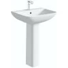 Orchard Derwent Square 1 Tap Hole Full Pedestal Basin 550mm 2 Orchard Derwent Square 1 Tap Hole Full Pedestal Basin 550mm -Comfort Bathroom Store 17788302 1