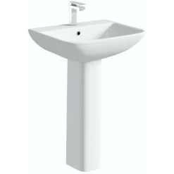 Orchard Derwent Square 1 Tap Hole Full Pedestal Basin 550mm