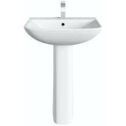Orchard Derwent Square 1 Tap Hole Full Pedestal Basin 550mm -Comfort Bathroom Store 17788302 4