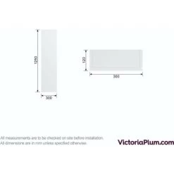 Accents Slimline White Wall Hung Cabinet 1250 X 300mm 9 Accents Slimline White Wall Hung Cabinet 1250 X 300mm -Comfort Bathroom Store 17790809 3