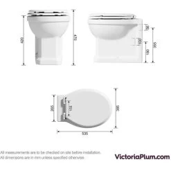 The Bath Co. Camberley Back To Wall Toilet With White Wooden Seat -Comfort Bathroom Store 17791543 3