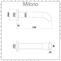 Milano Elizabeth - Traditional Wall Mounted Bath Filler Spout - Chrome -Comfort Bathroom Store 17887386 5