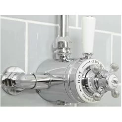 Milano Elizabeth - Traditional Dual Exposed Thermostatic Mixer Shower Valve - Chrome & White