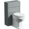 Orchard Dulwich Stone Grey Slimline Back To Wall Unit And Traditional Toilet With White Wooden Seat -Comfort Bathroom Store 17897372 1