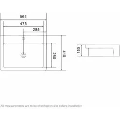 Orchard Dulwich 1 Tap Hole Semi Recessed Countertop Basin 565mm 9 Orchard Dulwich 1 Tap Hole Semi Recessed Countertop Basin 565mm -Comfort Bathroom Store 17944659 3