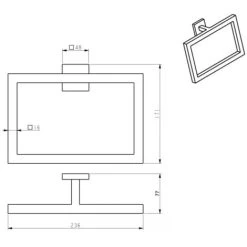 Bathroom WC Towel Ring Chrome Square Wall Mounted Stylish Modern -Comfort Bathroom Store 18012576 4