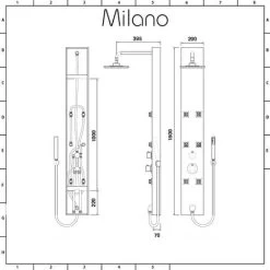 Milano Easton - Modern Exposed Thermostatic Shower Tower Panel With Rainfall Shower Head&44 Hand Shower Handset & Body Jets - Chrome -Comfort Bathroom Store 18012664 4