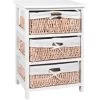 3 Drawer Maize Basket Storage Unit Fabric Linings, White