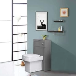 Back To Wall Toilet Concealed Cistern Unit Bathroom Furniture 502mm Matte Grey -Comfort Bathroom Store 18016032 2