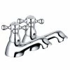 Aquariss Pair Of Bathroom Sink Basin Taps Twin Cross Head Handles Brass Faucet Polished Chrome Basin Pillar Taps Traditional