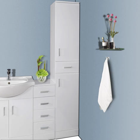 1900mm Gloss White Bathroom Furniture Tall Modern Cabinet Storage Unit 3 1900mm Gloss White Bathroom Furniture Tall Modern Cabinet Storage Unit