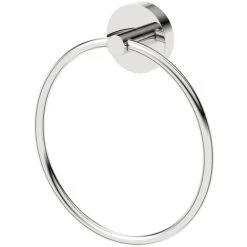 Bathroom WC Towel Ring Holder Chrome Round Wall Mounted Stylish Modern -Comfort Bathroom Store 18024725 3