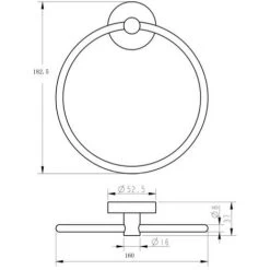 Bathroom WC Towel Ring Holder Chrome Round Wall Mounted Stylish Modern -Comfort Bathroom Store 18024725 4