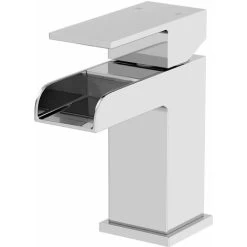 Waterfall Basin Sink Mono Mixer Tap Bathroom Slotted Waste Chrome Single Lever -Comfort Bathroom Store 18024733 3
