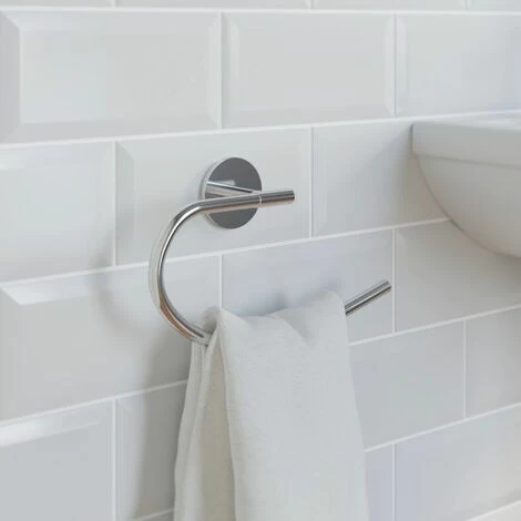 Bathroom Towel Ring Chrome Round Wall Mounted Stylish Traditional 3 Bathroom Towel Ring Chrome Round Wall Mounted Stylish Traditional