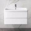 Wall Hung Drawer Vanity Unit Basin Bathroom Storage Furniture 800mm Gloss White -Comfort Bathroom Store 18036535 1