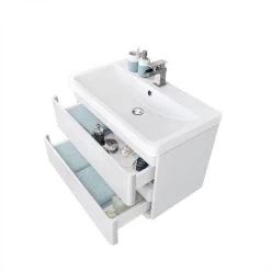 Wall Hung Drawer Vanity Unit Basin Bathroom Storage Furniture 800mm Gloss White -Comfort Bathroom Store 18036535 5