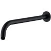 Solar Matt Black 380mm Round Wall Mounted Shower Arm -Comfort Bathroom Store 18044296 1