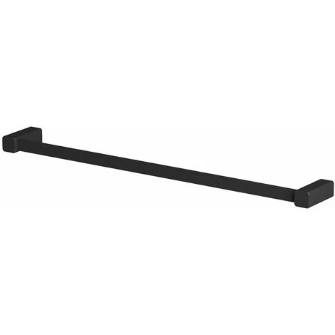 Bathroom WC Towel Rail 600mm Black Square Wall Mounted Stylish Modern 4 Bathroom WC Towel Rail 600mm Black Square Wall Mounted Stylish Modern - Image 2