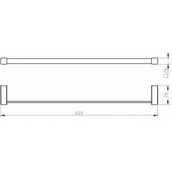 Bathroom WC Towel Rail 600mm Black Square Wall Mounted Stylish Modern 9 Bathroom WC Towel Rail 600mm Black Square Wall Mounted Stylish Modern -Comfort Bathroom Store 18080980 4