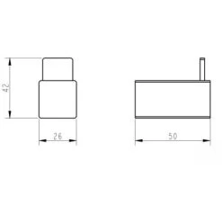 Bathroom WC Towel Robe Hook Holder Black Square Wall Mounted Stylish Modern -Comfort Bathroom Store 18080985 4