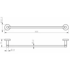 Bathroom WC Towel Rail 600mm Chrome Round Wall Mounted Stylish Modern 9 Bathroom WC Towel Rail 600mm Chrome Round Wall Mounted Stylish Modern -Comfort Bathroom Store 18080997 4